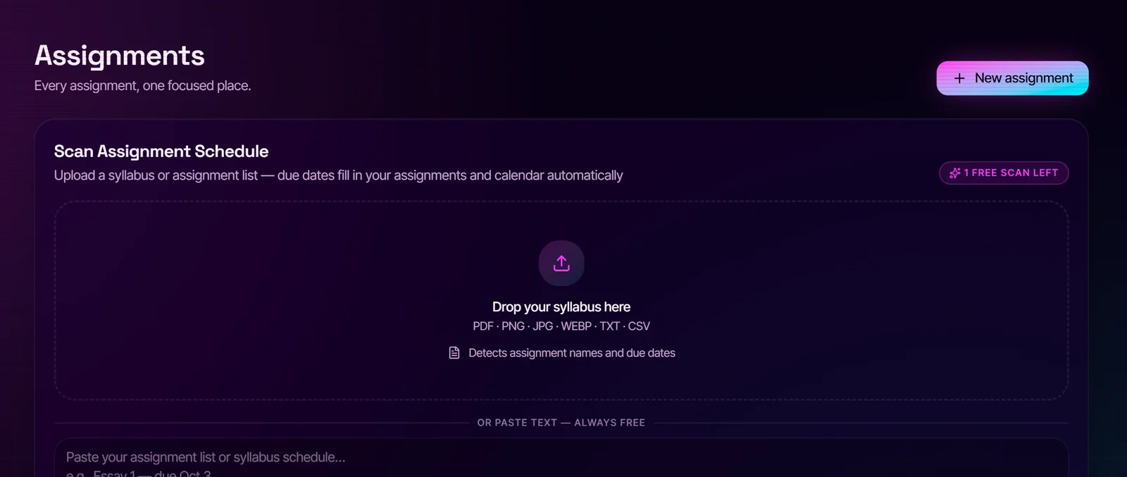 Assignment scanner